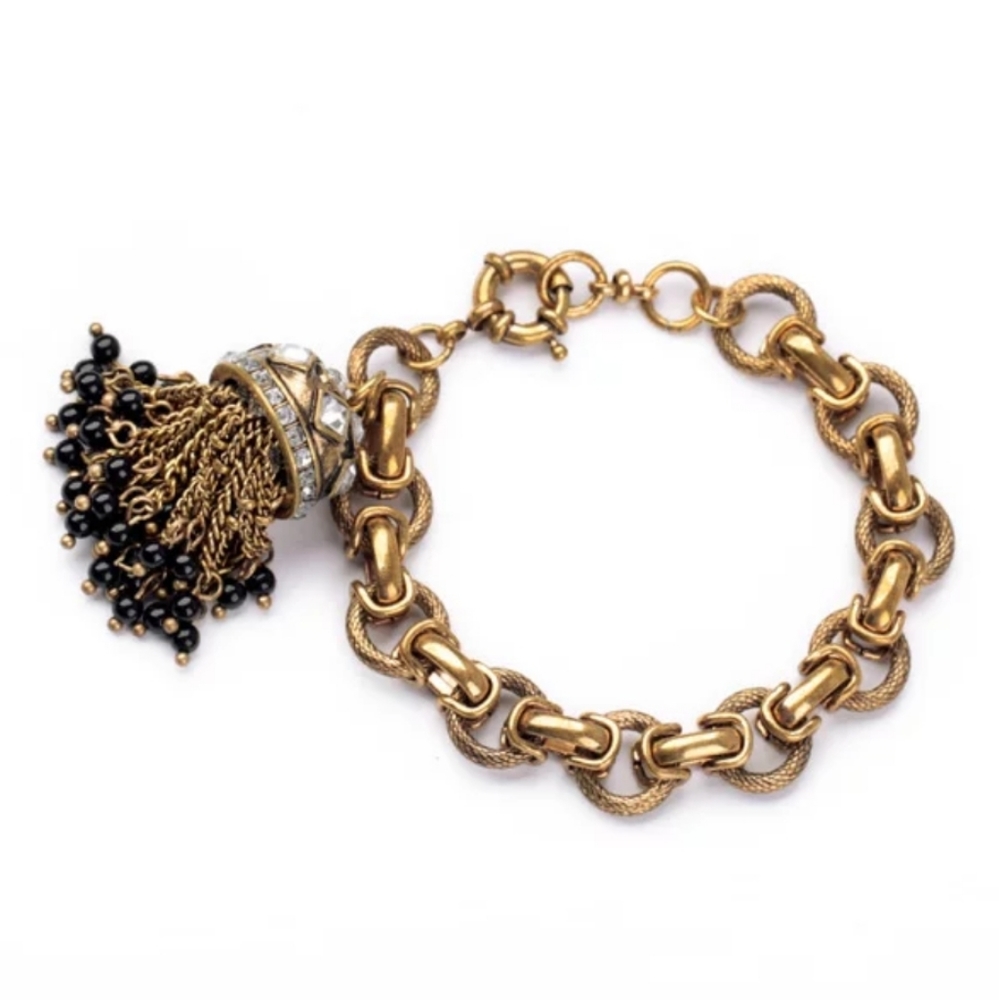Vintage Inspired Link Chain Tassel Bracelet
